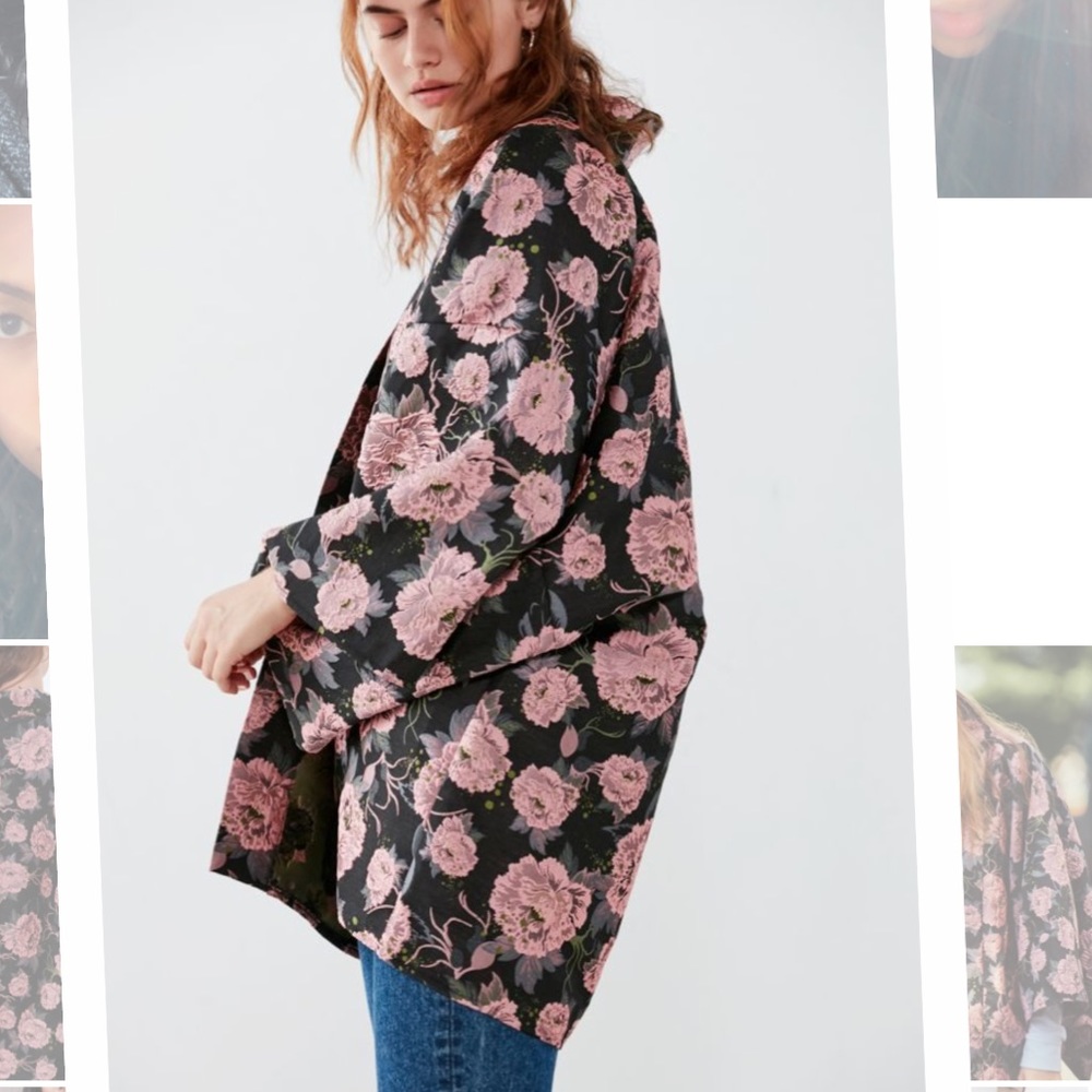 Urban Outfitters Floral Jacquard Kimono
